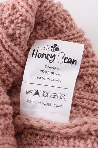 Vintage Rose Cozy Pom Pom Beanie