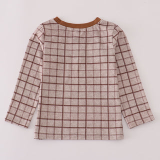 Plaid shirt with long sleeves on a white background