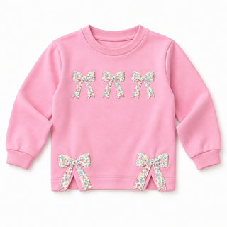 Blooms in a Bow Applique Girl Top