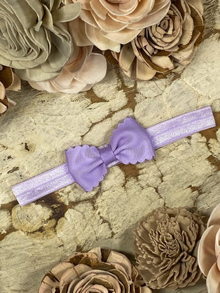 Bitty Scalloped Bow - Headband - 2.5"