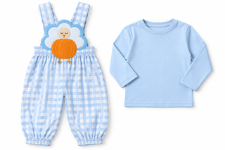 Thankful Tilly Turkey Applique Boy Jumpsuit Set