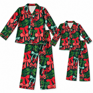 Tied Up for Christmas Bamboo Mom & Me Pajama Set