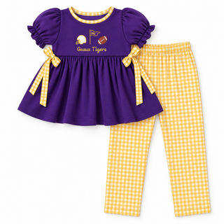 Bayou Saturday Embroidered Girl Pants Set