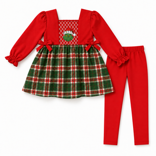 Merry Little Trouble Smocked Girl Pants Set