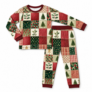 Christmas Evergreen Quilt Bamboo Pajama Set