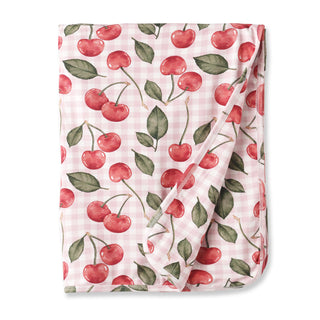 Cherry Picnic Bamboo Stroller Blanket