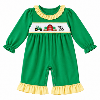 Red Barn Ramble Embroidered Ruffle Romper