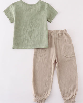Sage & Sand Muslin Jogger Set