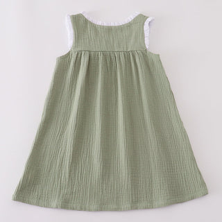 Green dress on a white background