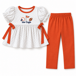 Saturday on the Plains Embroidered Ruffle Pants Set