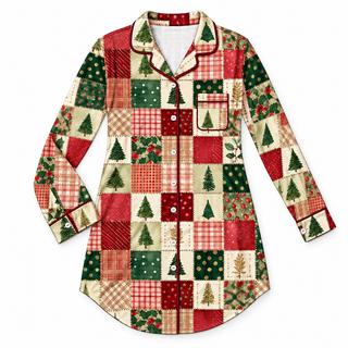 Christmas Evergreen Quilt Bamboo Women’s Nightgown