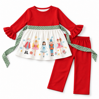 Nutcracker Noel Ruffle Pants Set