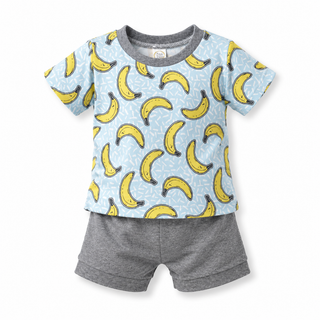 Banana Split Bamboo T-Shirt & Cotton Shorts Set for Boys
