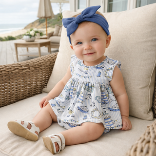 Seashore Skirted Bamboo Baby Girl One-Piece