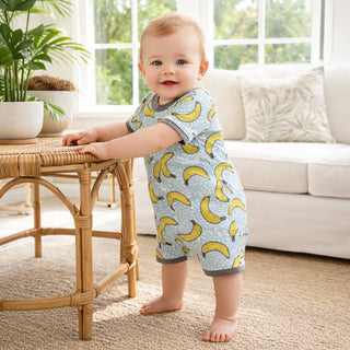 Banana Split Soft Bamboo Shorty Romper for Baby Boys