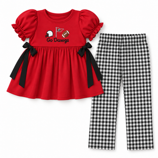 Saturday in Athens Embroidered Ruffle Pants Set