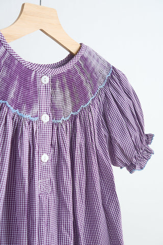 Royal Ice Castle Smocked Gingham Dress