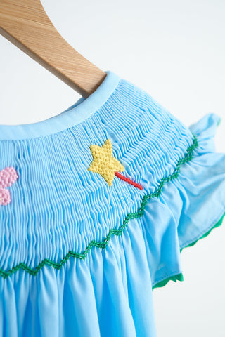 Pixie Dust Smocked Blue Dress