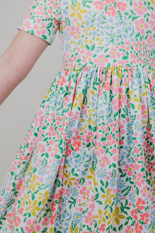 Daffodils Short Sleeve Pocket Twirl Dress