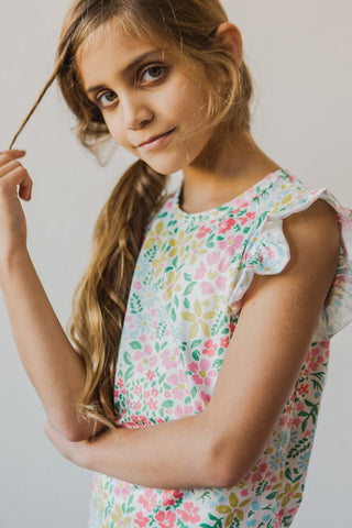 Daffodils Short Sleeve Ruffle Tee