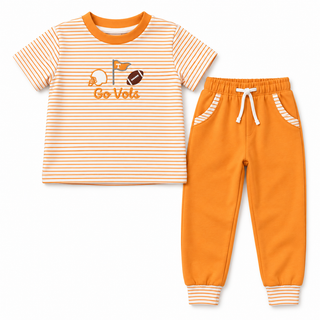 Saturday on Rocky Top Embroidered Boy Pants Set