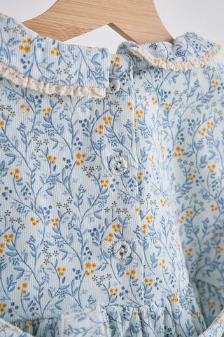 Maisie Blue Floral Corduroy Dress