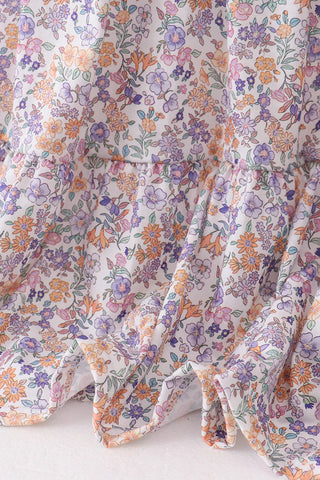 Holly Purple Floral Lace Ruffle Women’s Dress