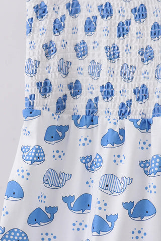 Blue Harbor Whale Smocked Ruffle Mom & Me Dress