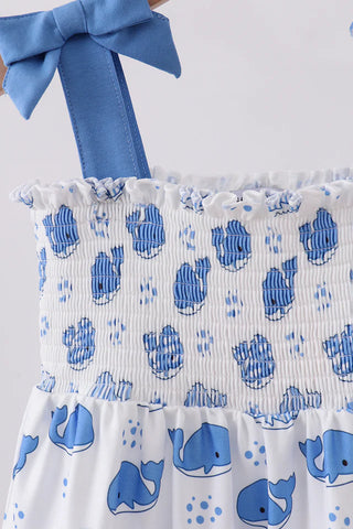 Blue Harbor Whale Smocked Ruffle Mom & Me Dress