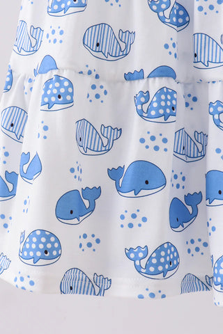 Blue Harbor Whale Smocked Ruffle Mom & Me Dress