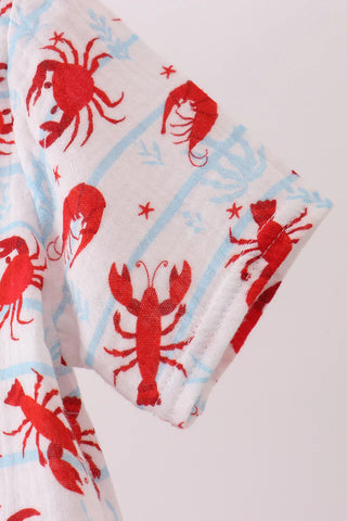 Harbor Lobster Muslin Boy Top