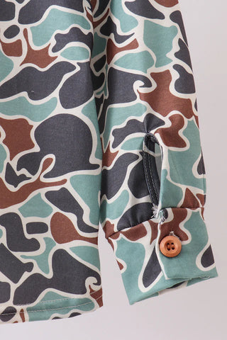 Little Sportsman Camo Button Down Boy Shirt