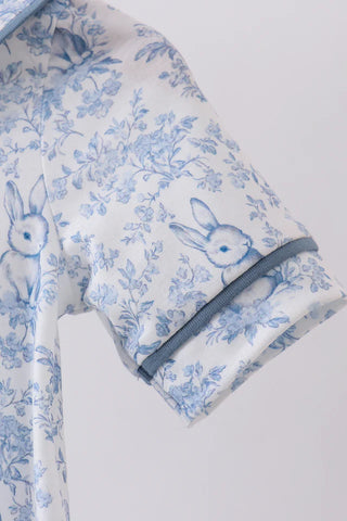 Honey Bunny Garden Peter Pan Collar Boy Bubble