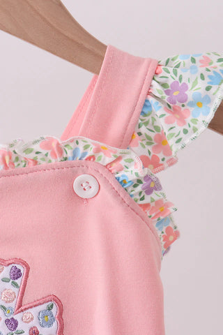 He Is Risen Floral Cross Ruffle Bubble