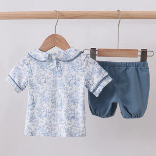 Honey Bunny Garden Peter Pan Collar Boy Bloomer Set