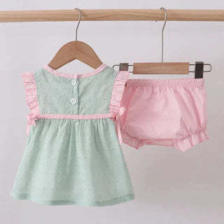 Easter Lamb Blessings Smocked Swiss Dot Girl Bloomer Set