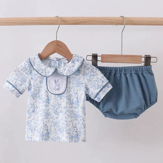 Honey Bunny Garden Peter Pan Collar Boy Baby Set