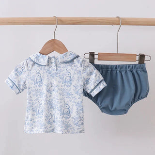 Honey Bunny Garden Peter Pan Collar Boy Baby Set
