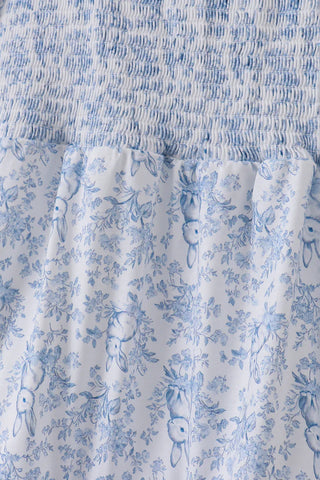 Honey Bunny Garden Smocked Puff Sleeve Women’s Dress