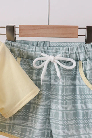 Sunny Plaid Bunny Boy Shorts Set