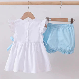 Angel Blue Bow Girl Bloomer Set
