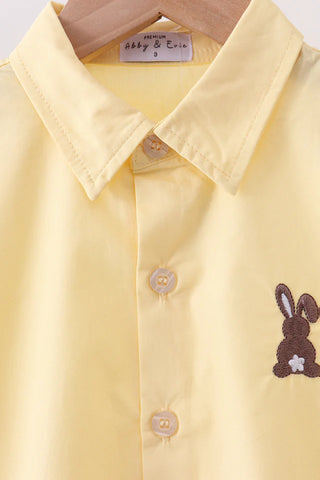 Bunny Bouquet Button Down Boy Shirt