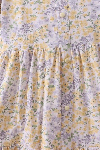 Bunny Bouquet Puff Sleeve Tiered Women’s Dress