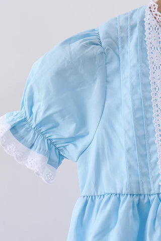 Vintage Lace Cross Ruffle Dress
