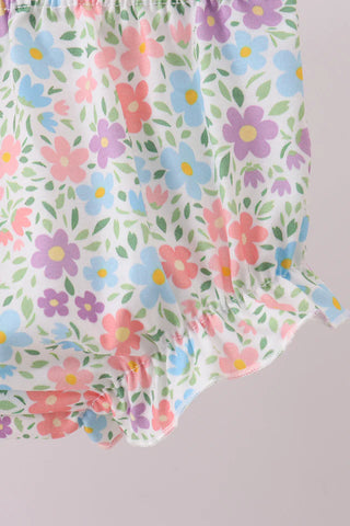 He is Risen Floral Cross Ruffle Bloomer Set