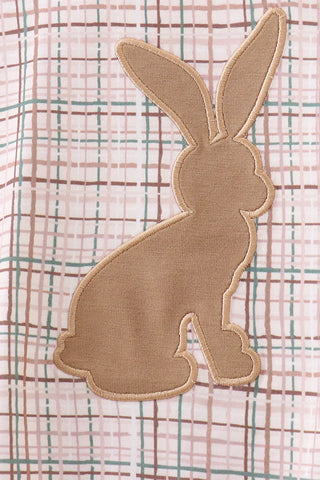 Rustic Plaid Bunny Trail Boy Romper