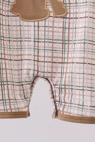 Rustic Plaid Bunny Trail Boy Romper