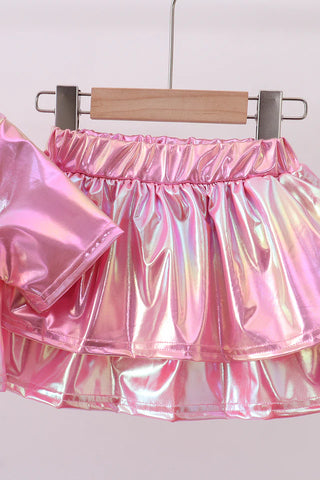 Sparkle Pop Sequin Girl Skort Set