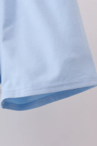 Blue Bloom Bunny Smocked Boy Shorts Set