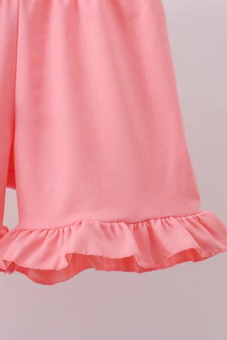 Pink Bloom Bunny Smocked Ruffle Shorts Set